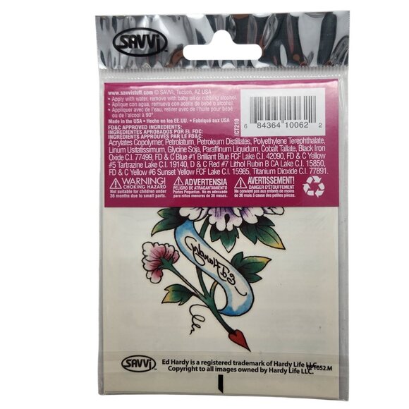 Ed Hardy Nail Tattoo Decals 3 Packages with 10 Sets and Matching Tattoo NEW - Picture 3 of 7